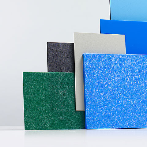 Foto: Surface – high-gloss, matt, heavy and fine leather embossing, pearl structure, square embossing, calendered, corrugated